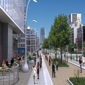 Artistic rendering of the future of Yonge Street, Newmarket