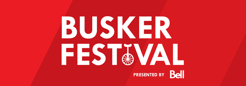 image of text that reads busker festival presented by bell